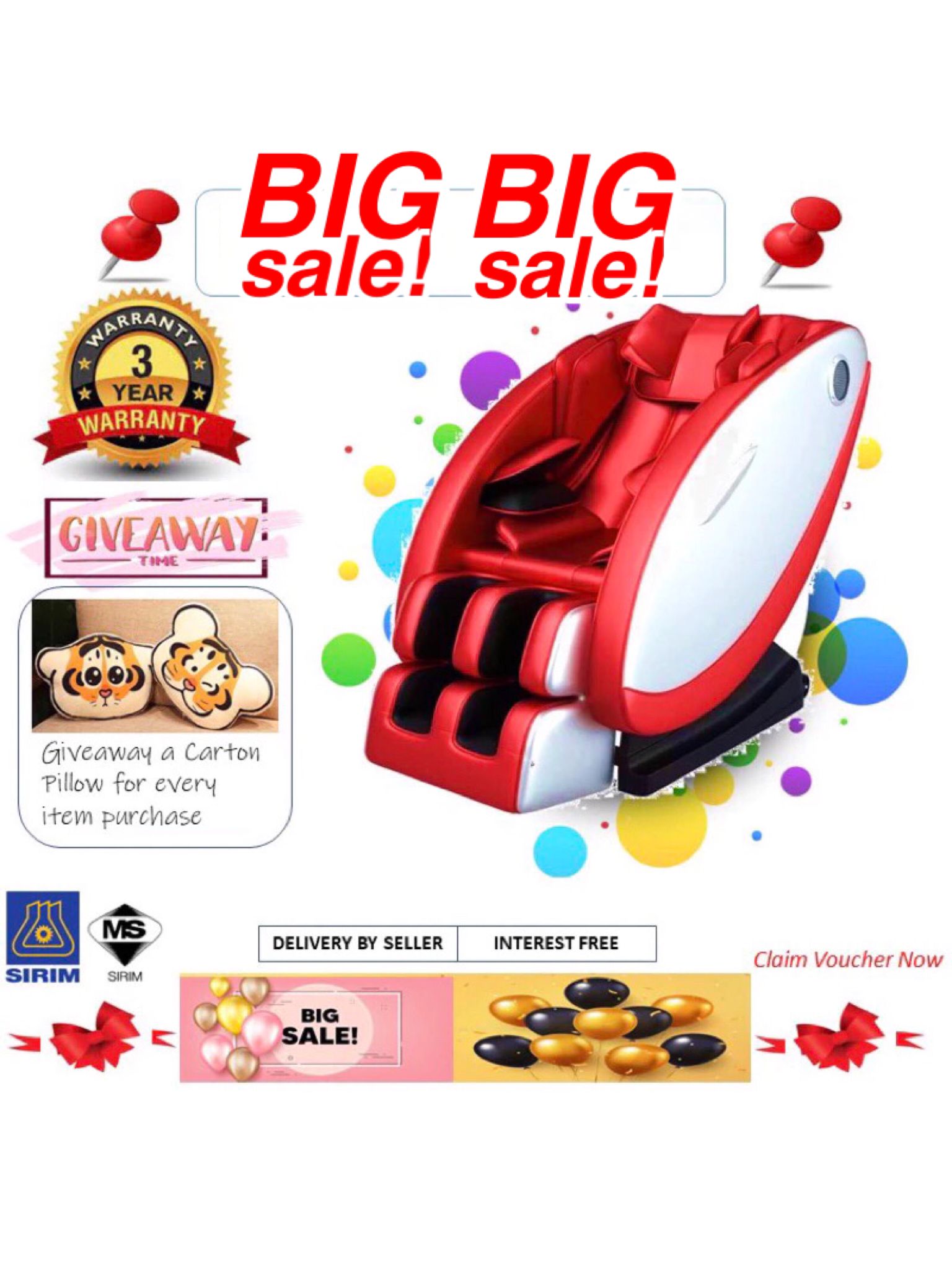 Healthy Longevity Electronic Massage Chair w Remote Control